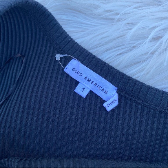 Good American Asymmetrical Rib Tank Top 1/Small - Picture 6 of 7